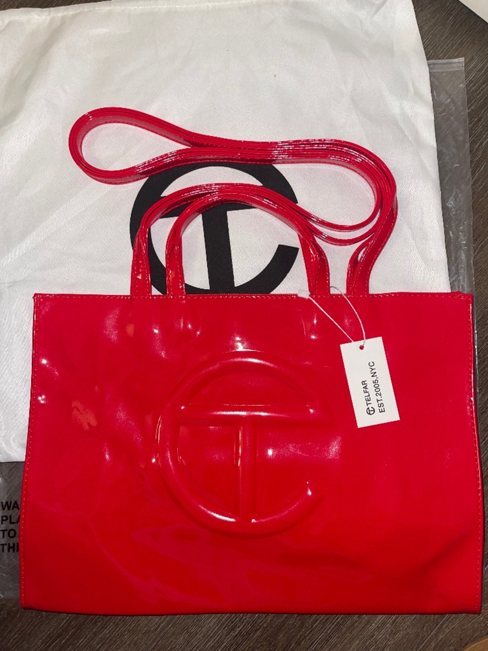 Red Medium Telfar Shopping Bag